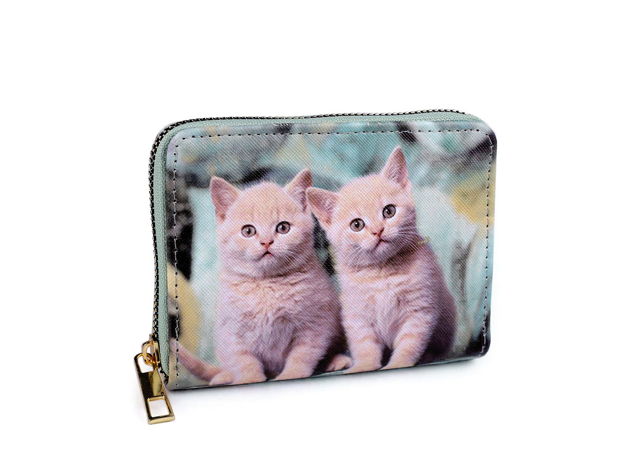 Dámská / dívčí peněženka kočky 9,5x12,5 cm, barva 1 mentolová