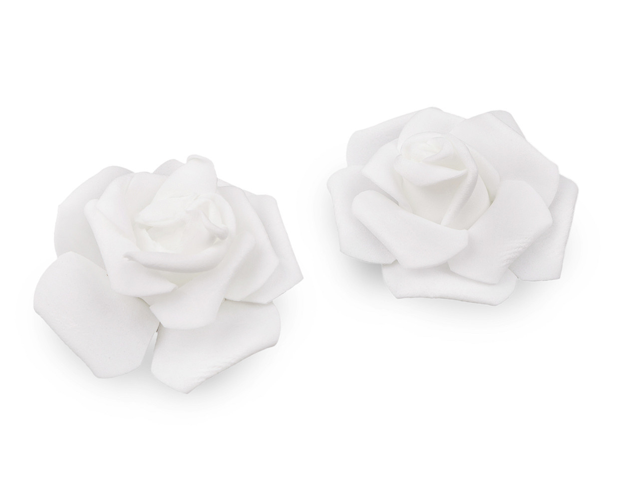Dekorace pěnová růže Ø7-8 cm, barva 1 bílá