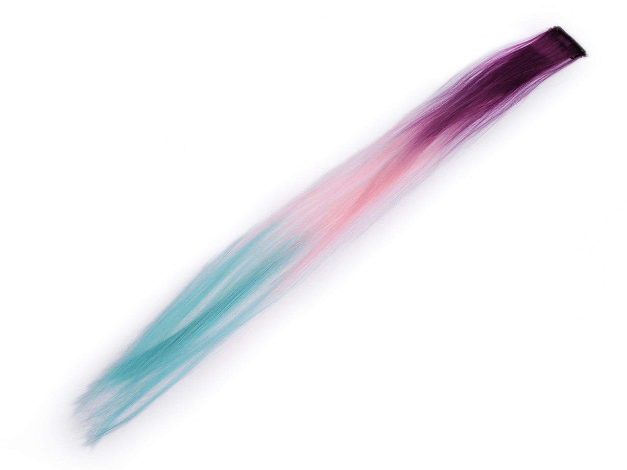 Pramen vlasů s clip-in hřebínkem, barva 5 fialová tyrkys