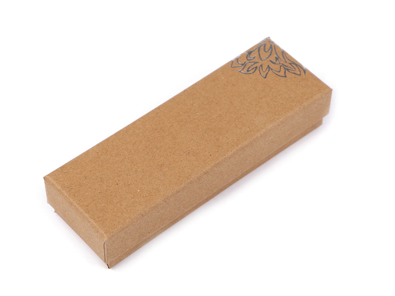 Papírová krabička stříbrný potisk, barva 1 (5x15 cm) hnědá přírodní