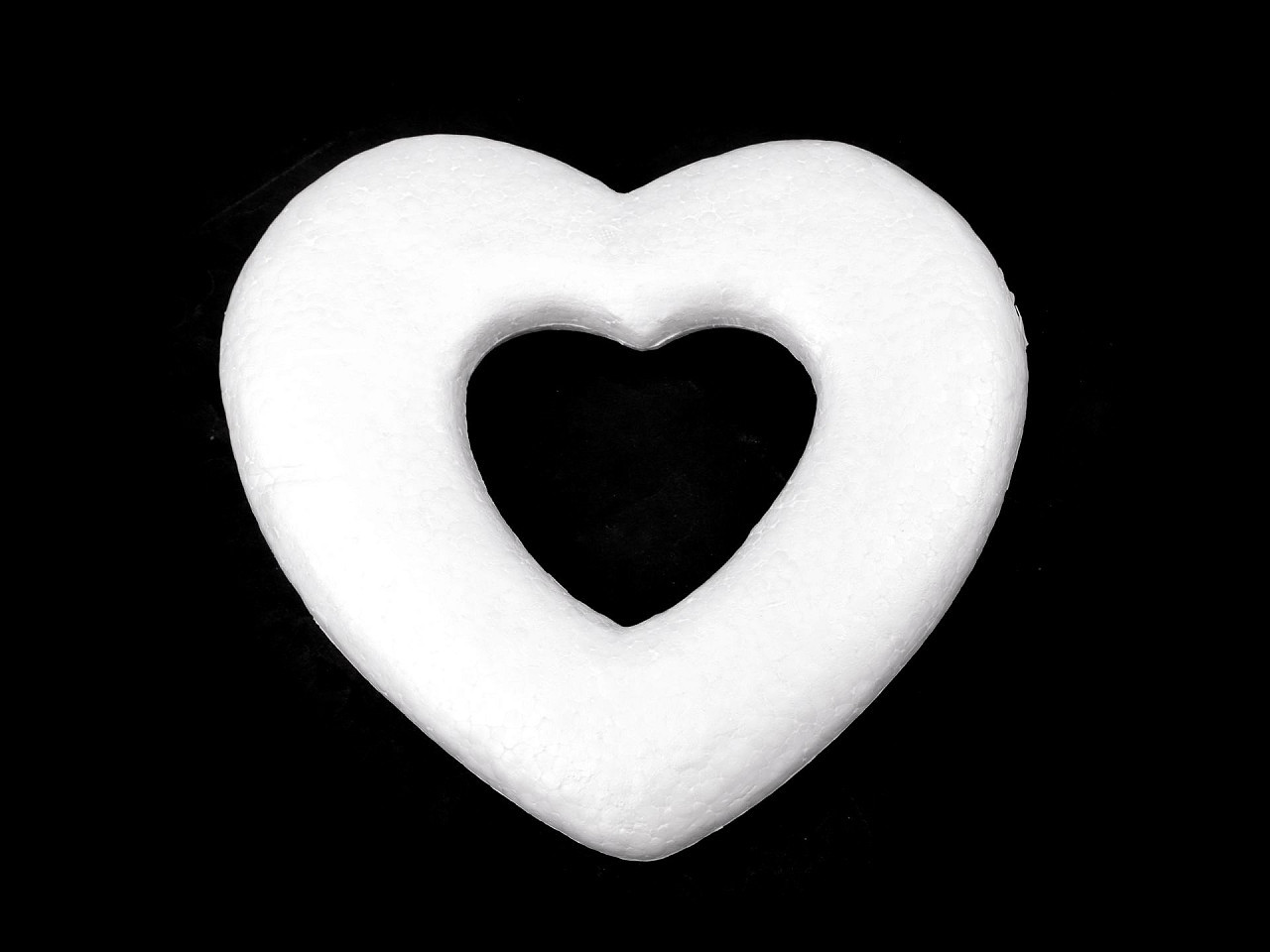 Srdce 25x24 cm polystyren, barva bílá