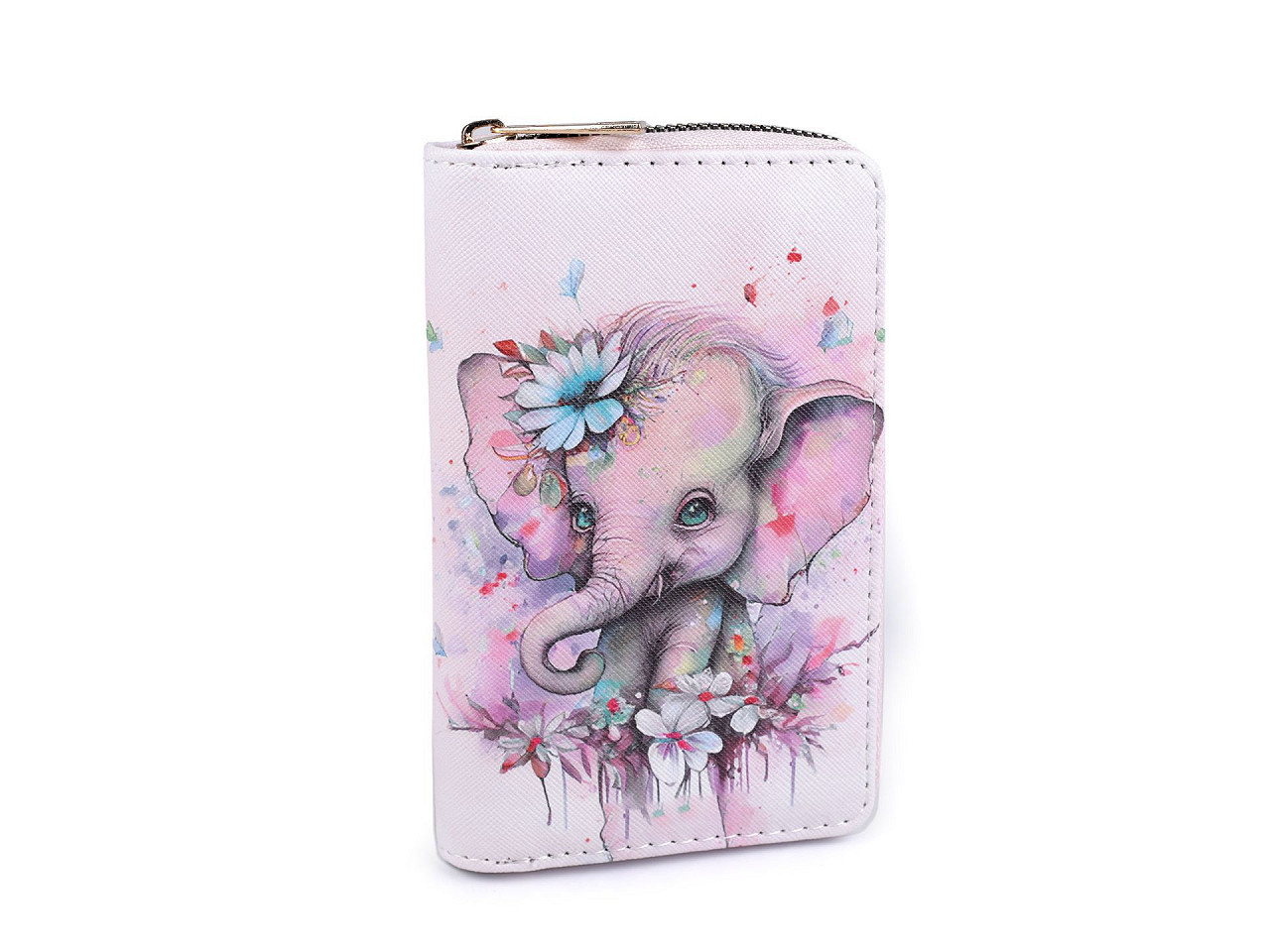 Dámská / dívčí peněženka slon 10x15,5 cm, barva 2 růžová sv.