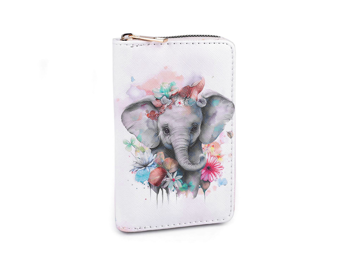 Dámská / dívčí peněženka slon 10x15,5 cm, barva 1 šedá světlá