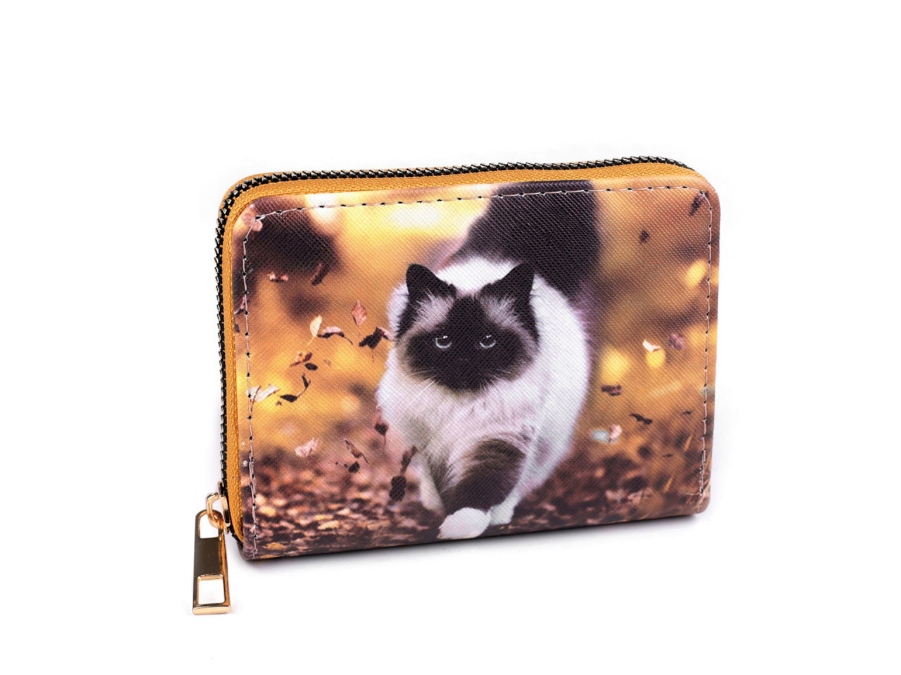 Dámská / dívčí peněženka kočky 9,5x12,5 cm, barva 3 béžová tm.