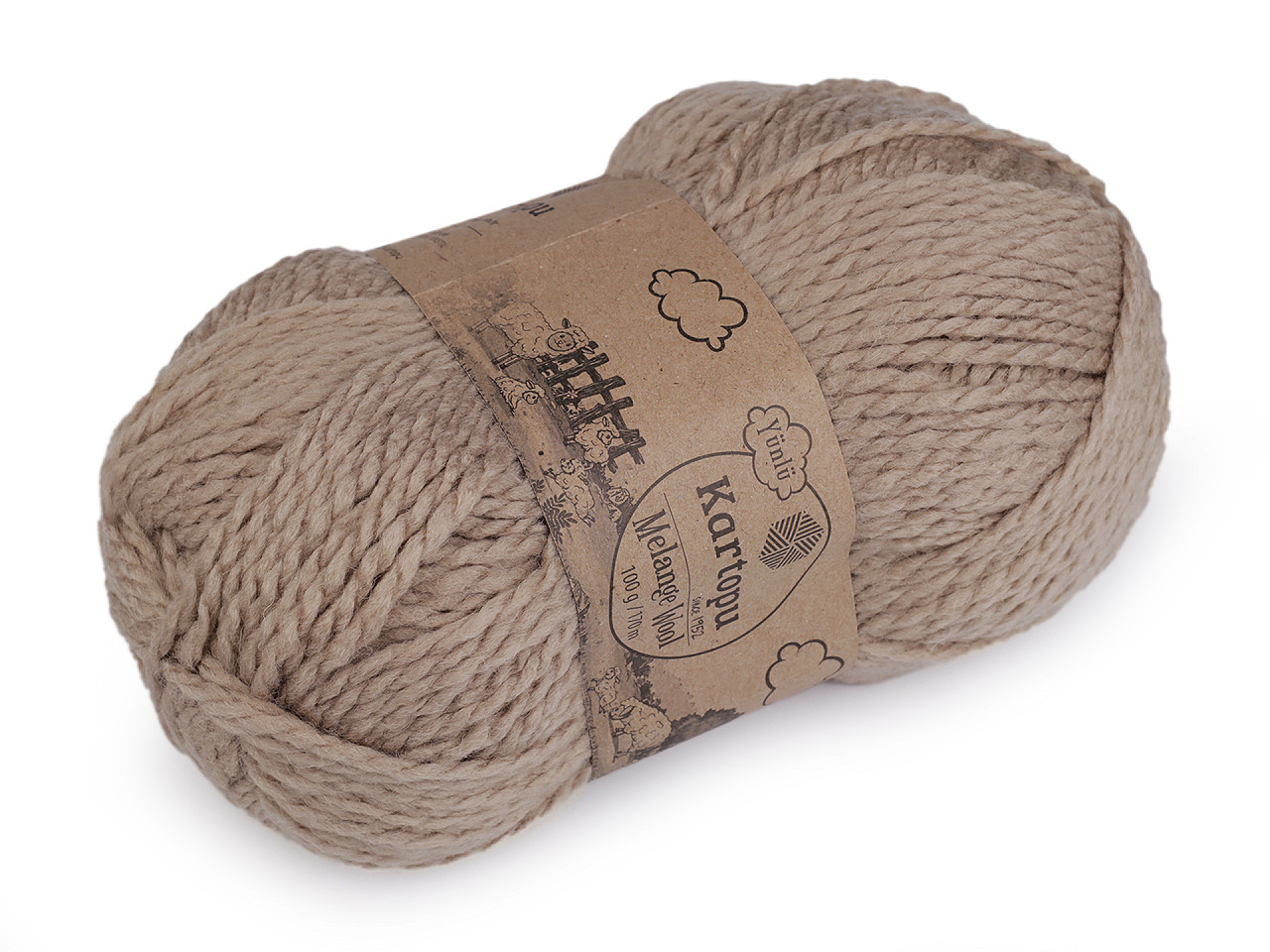 Pletací příze Melange Wool 100 g, barva 11 (880) béžová