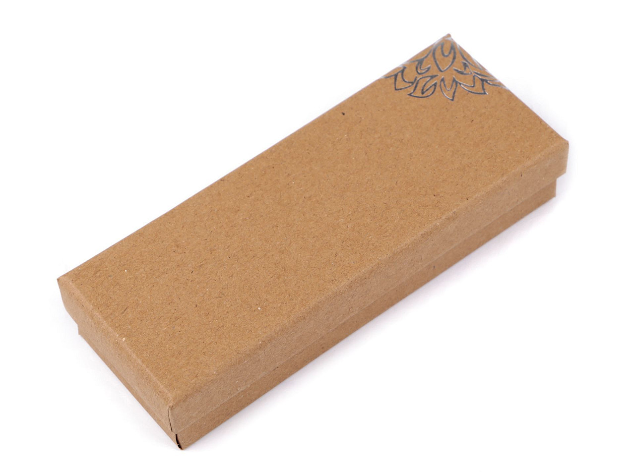 Papírová krabička stříbrný potisk, barva 2 (6x15,5 cm) hnědá přírodní