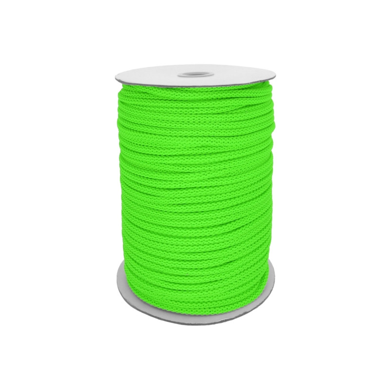 Oděvní šňůra PES Ø7 mm, barva Zelená neonová (1001)