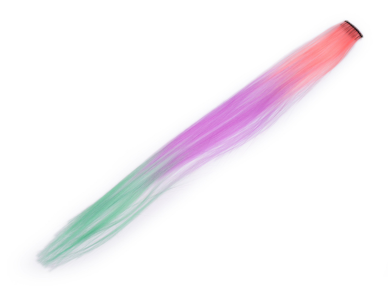 Pramen vlasů s clip-in hřebínkem, barva 3 růžová sv. mint