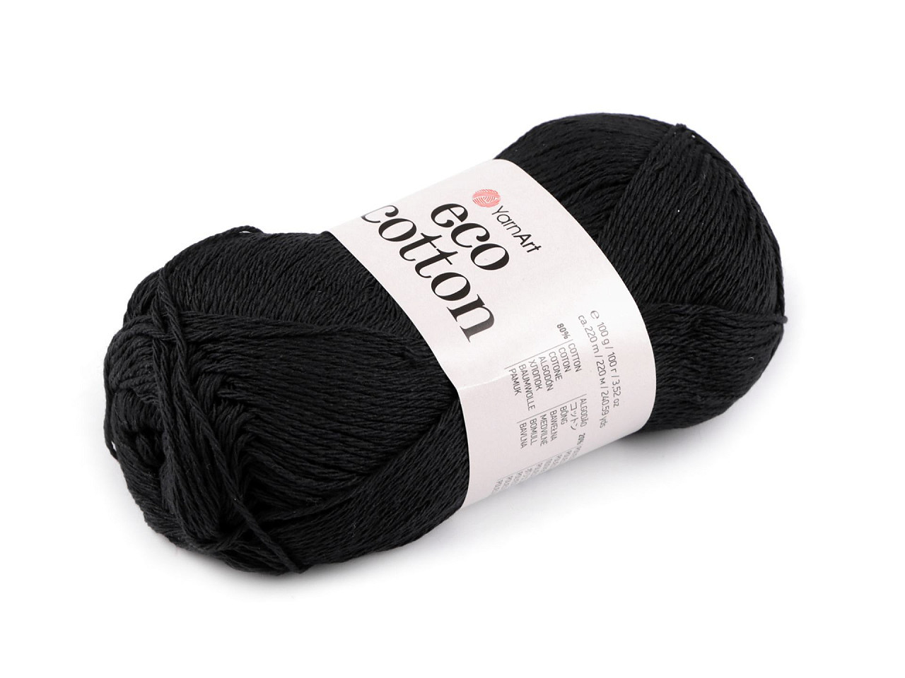 Pletací příze Eco-Cotton 100 g, barva 13 (761) černá