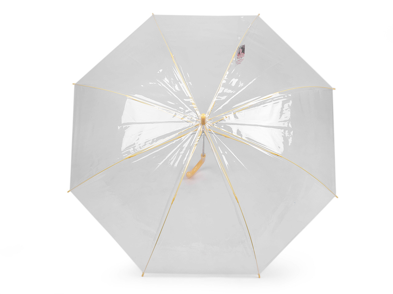 Dámský / dívčí průhledný vystřelovací deštník, barva 1 krémová tmavá