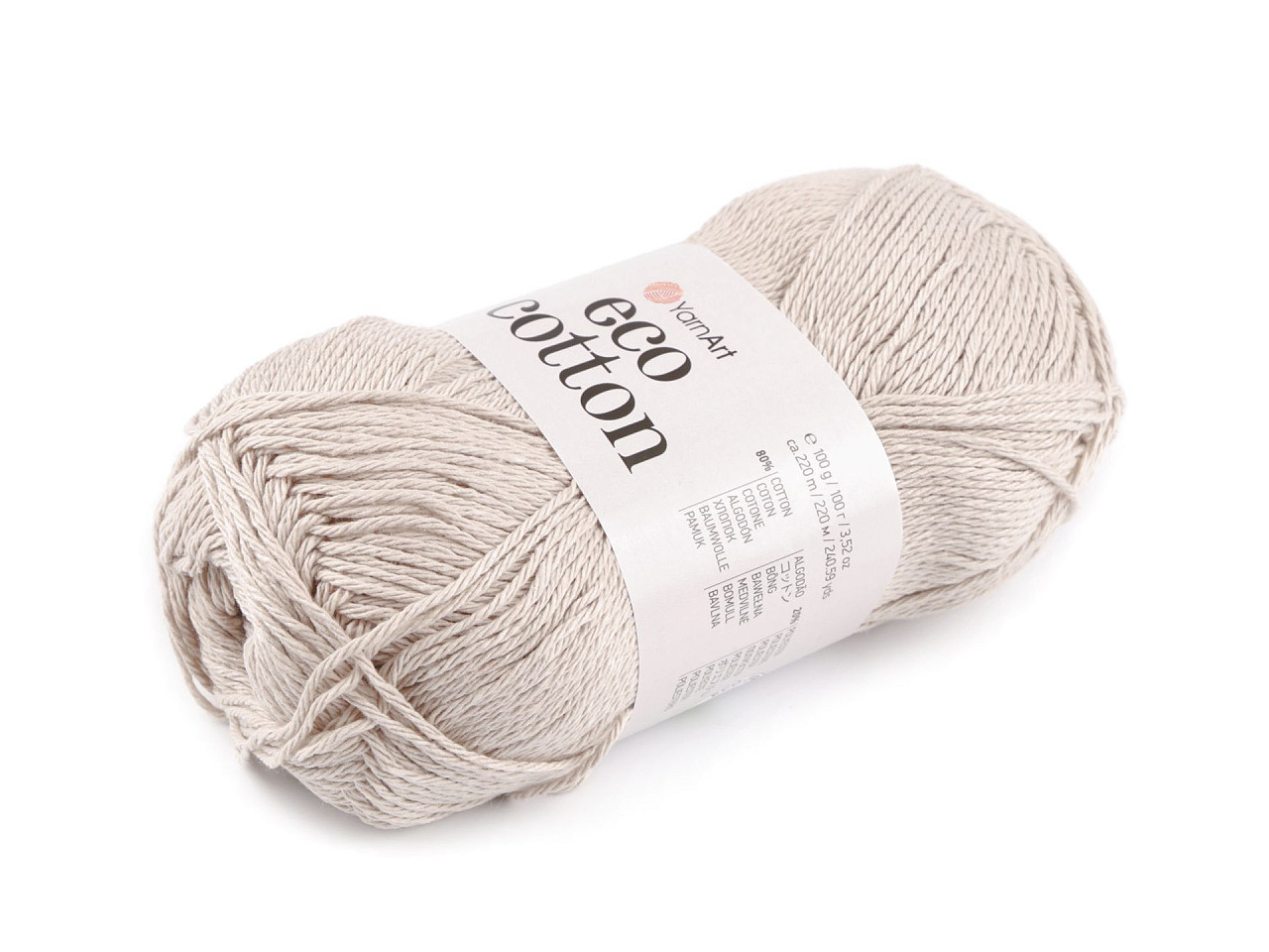 Pletací příze Eco-Cotton 100 g, barva 10 (768) béžová