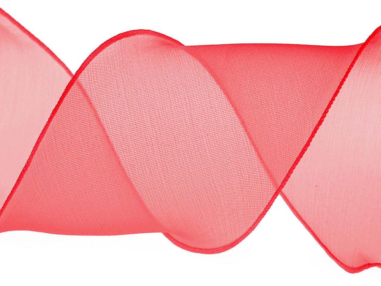 Organzová stuha s perleťovým leskem šíře 80 mm, barva 8 červená