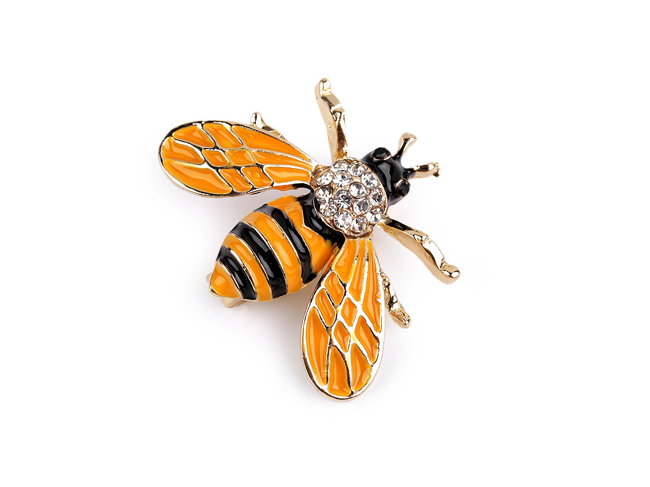 Brož s broušenými kamínky včela, barva 2 žlutá