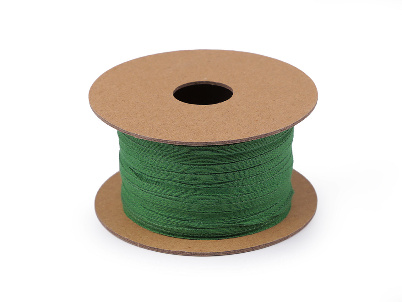 Bavlněná stuha / šňůra / pertle šíře 3 mm, barva 7 zelená