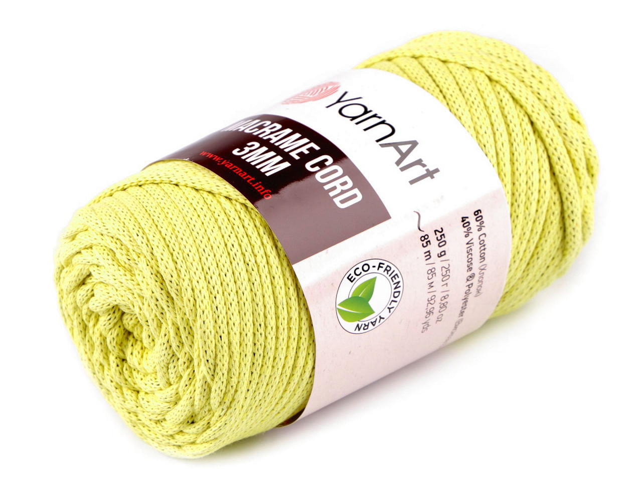 Pletací příze Macrame Cord 250 g, barva 17 (754) žlutozelená