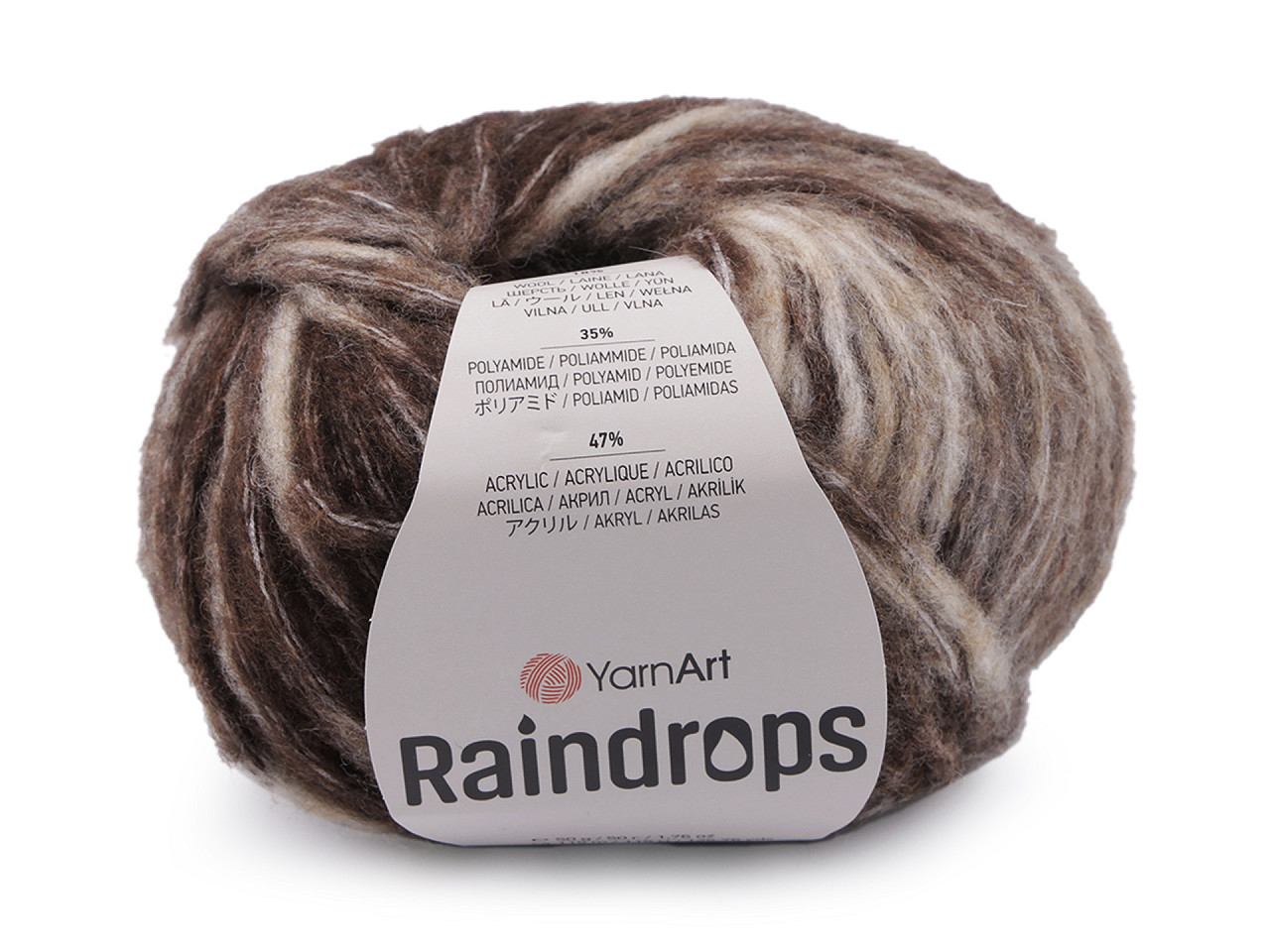 Pletací příze Raindrops 50 g, barva 7 (2911) hnědá