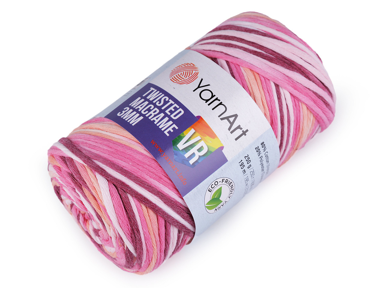 Pletací příze Twisted Macrame 250 g, barva 12 (911) růžová střední