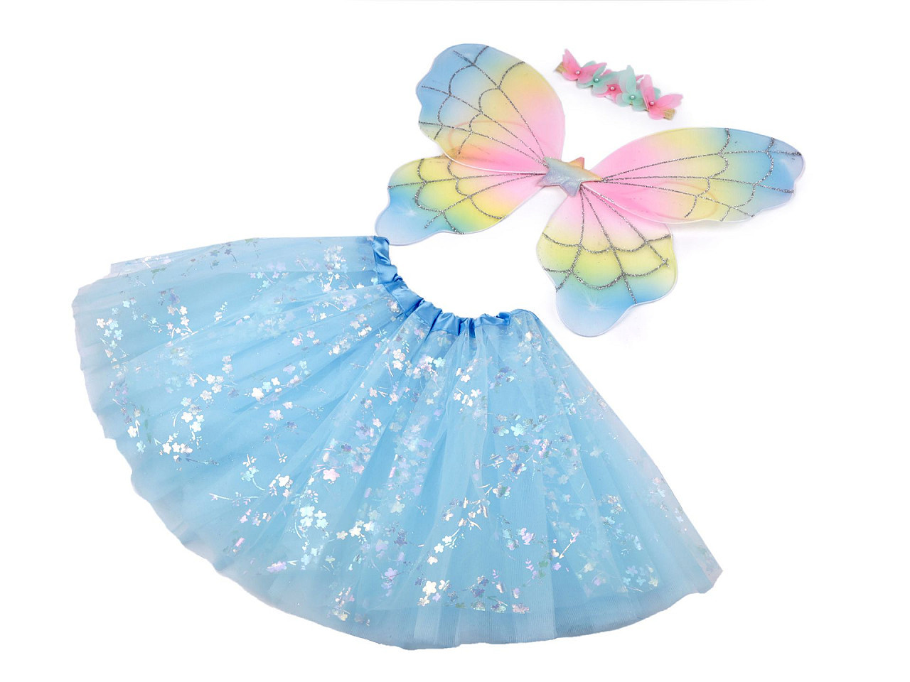 Karnevalový kostým - motýl, barva 2 modrá andělská