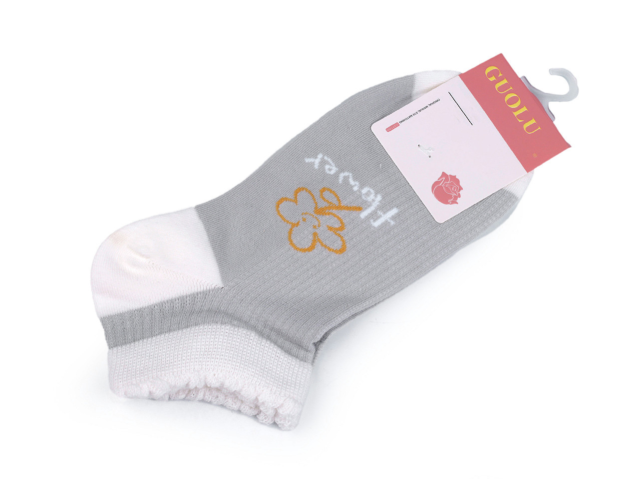 Dámské / dívčí bavlněné ponožky kotníkové, barva 2 šedá světlá
