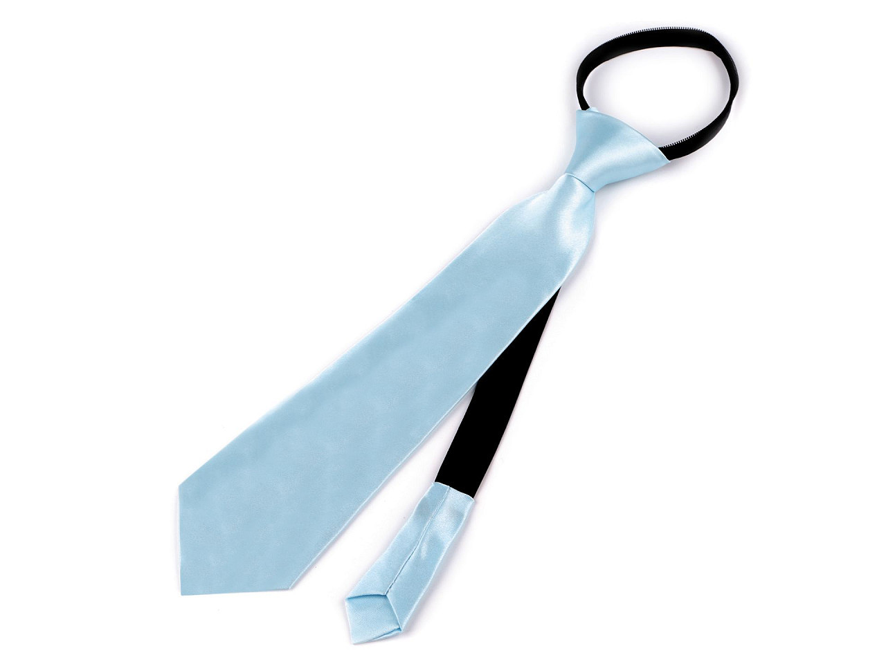 Saténová párty kravata jednobarevná, barva 11 (31 cm) modrá světlá