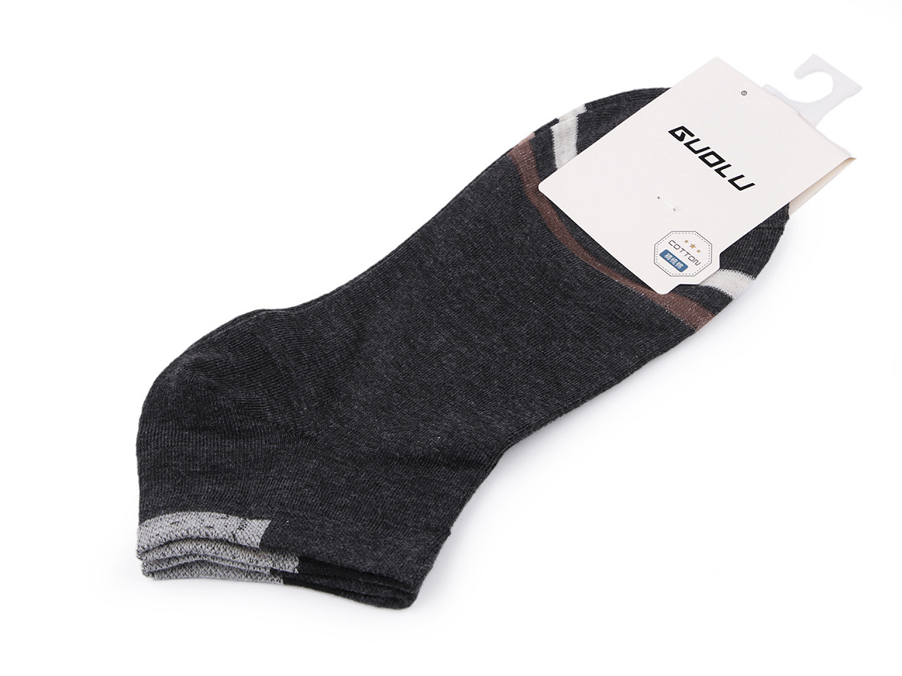 Pánské / chlapecké bavlněné ponožky kotníkové, barva 3 šedá