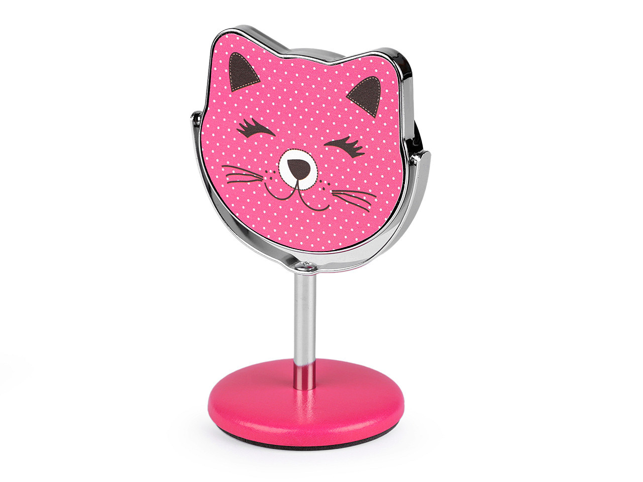 Kosmetické zrcátko stolní kočka, barva 4 pink