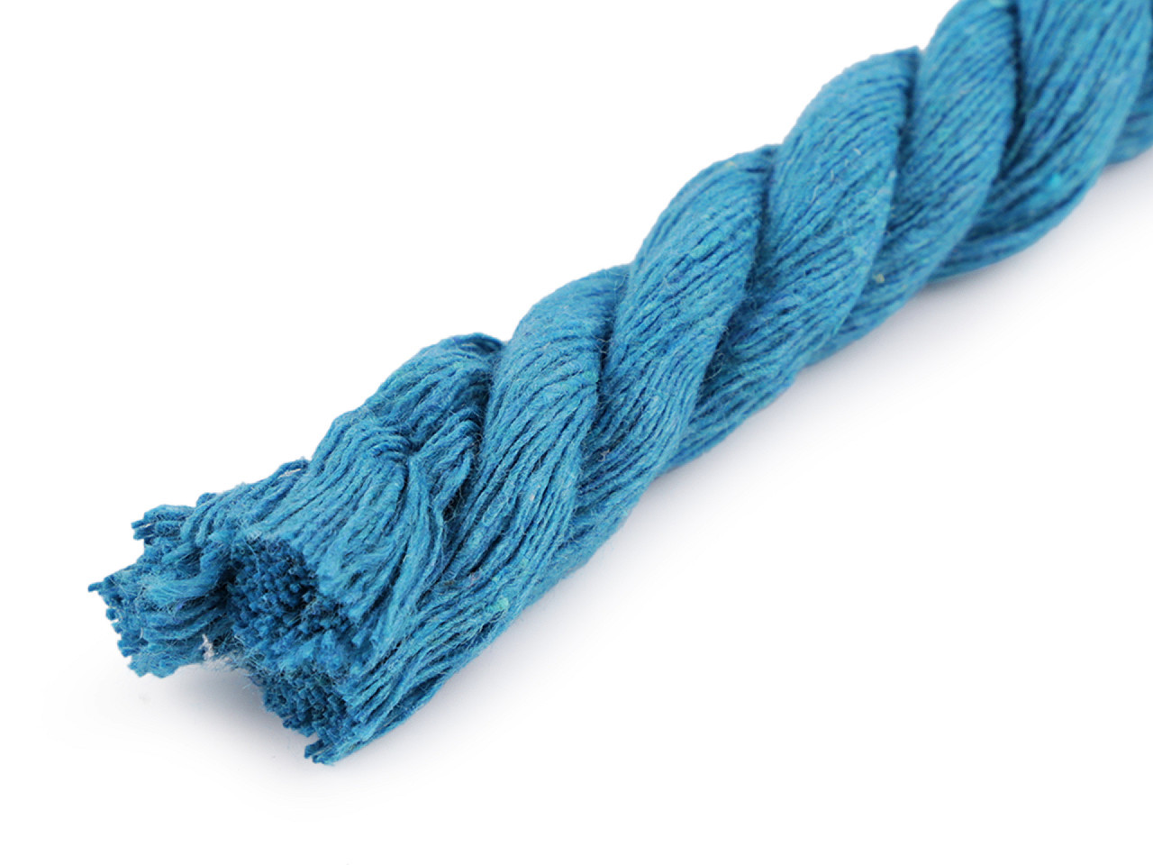 Bavlněná šňůra kroucená Ø12 mm, barva 15 modrá tyrkys