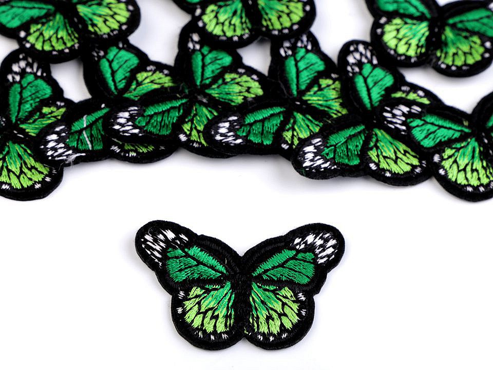 Nažehlovačka motýl malá, barva 6 zelená pastelová