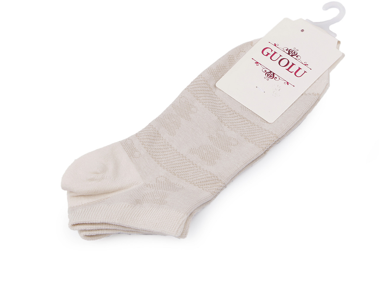 Dámské / dívčí bavlněné ponožky do tenisek, barva 7 béžová světlá medvěd