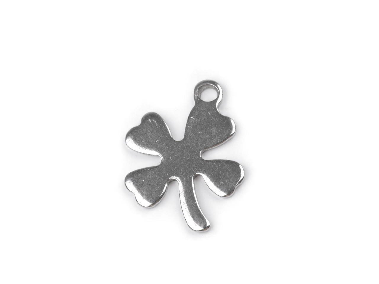 Přívěsek z nerezové oceli srdce, čtyřlístek, křížek, barva 2 platina čtyřlístek