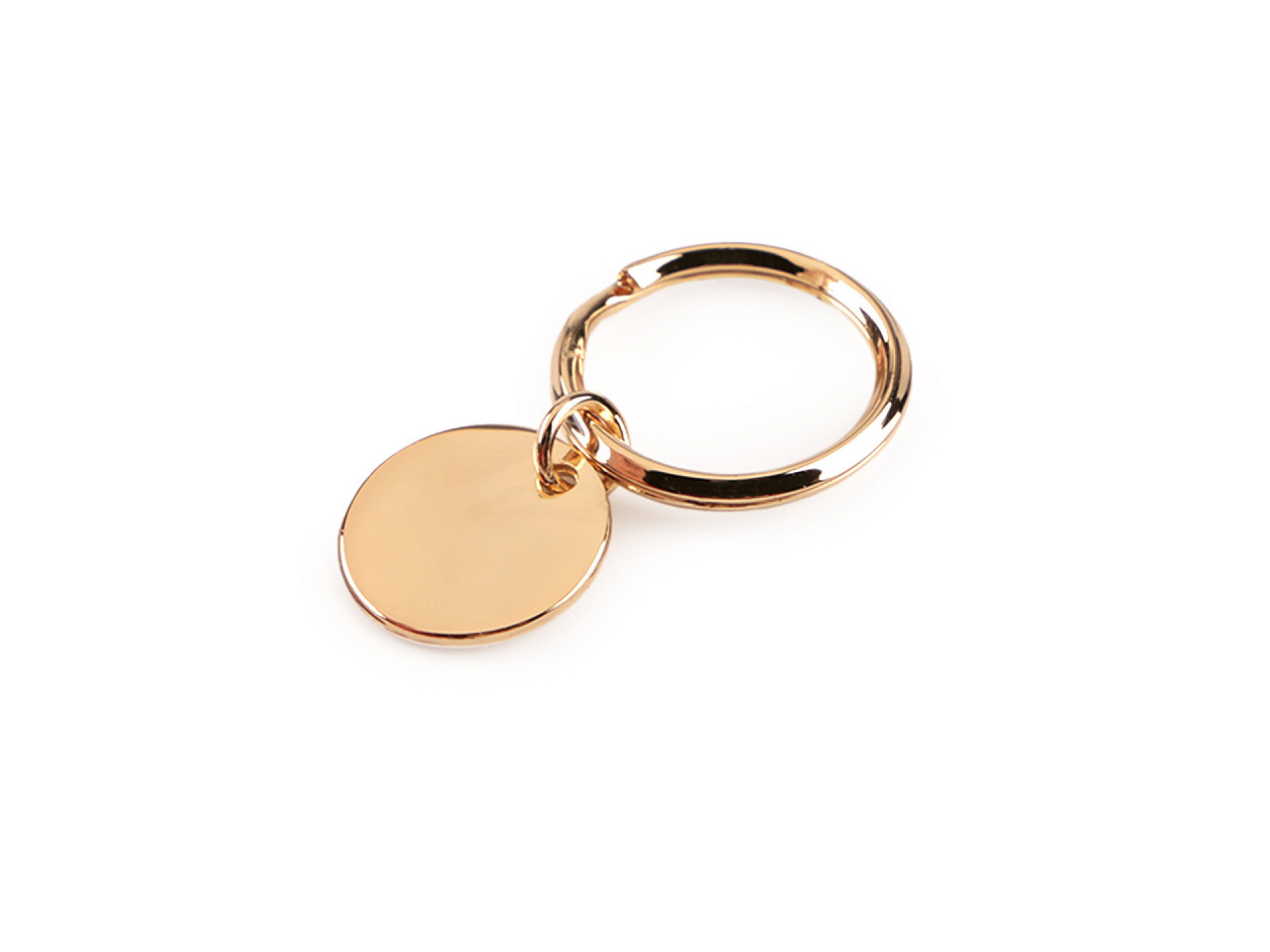 Kroužek na klíče Ø20 mm s přívěskem, barva 2 zlatá klasik