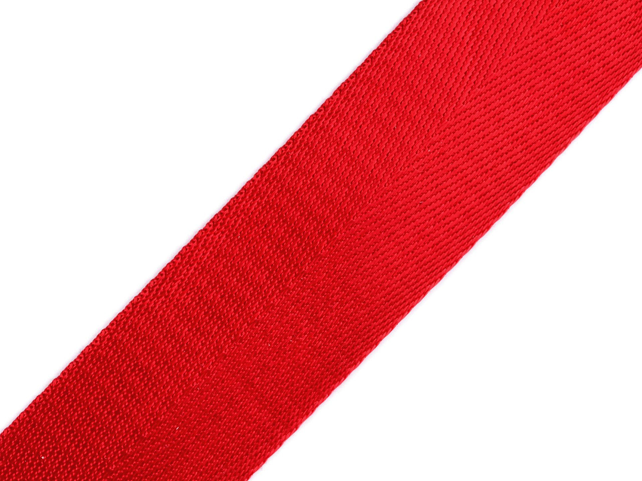 Hladký oboustranný popruh s leskem šíře 38 mm, barva 6 červená