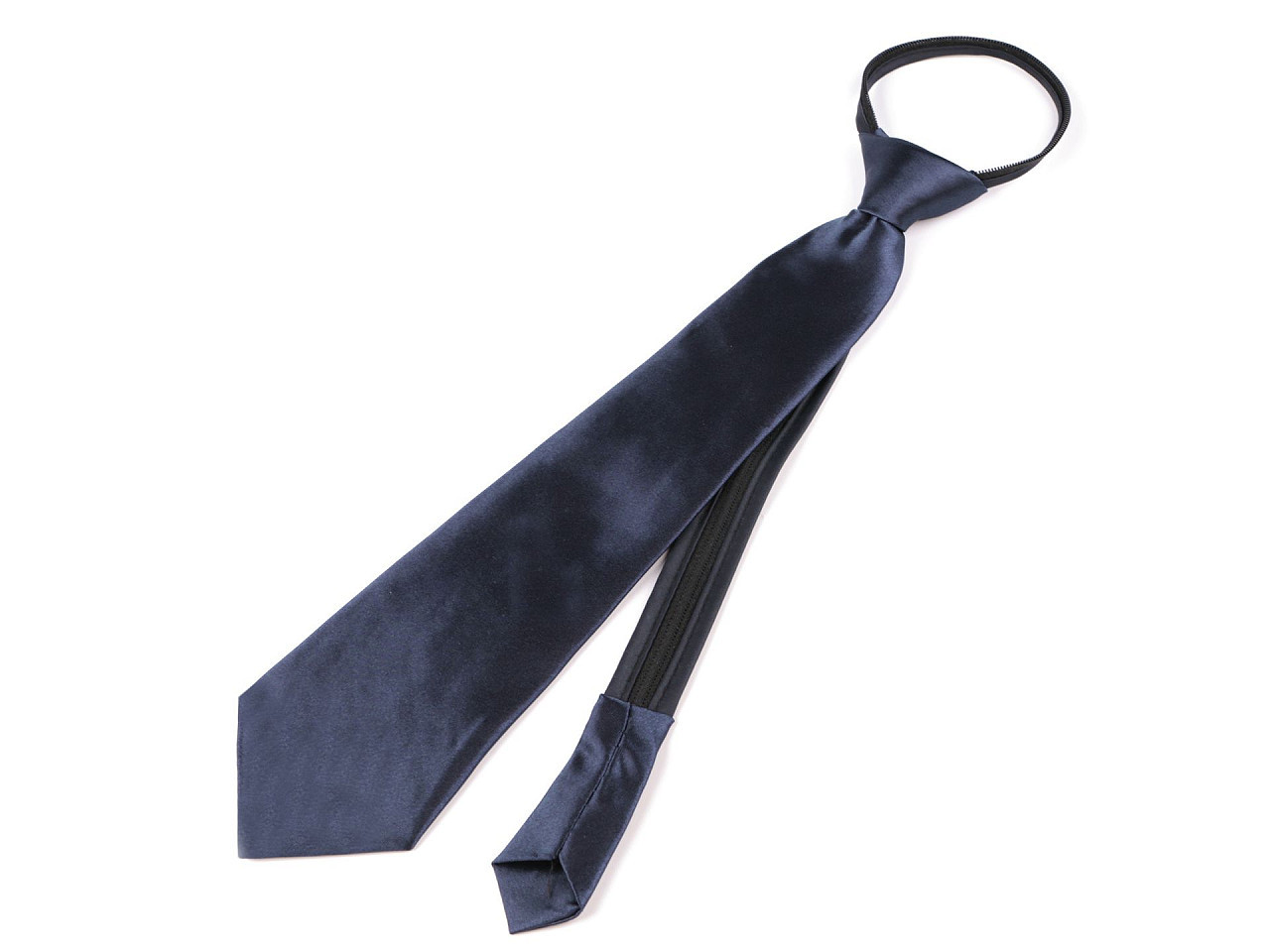 Saténová párty kravata jednobarevná, barva 13 (31 cm) modrá tmavá