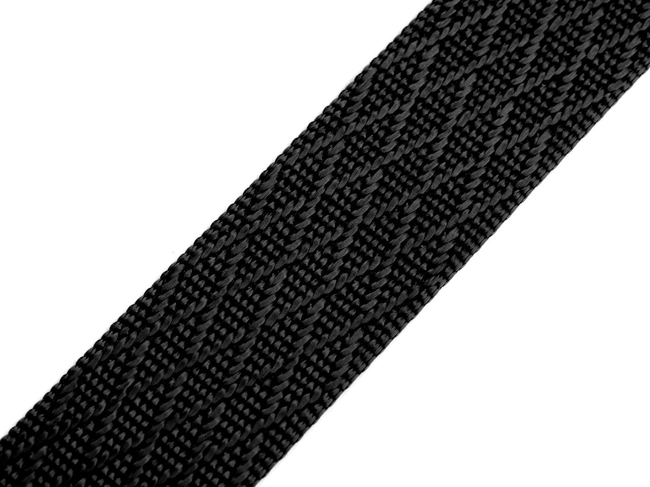 Oboustranný popruh lesklý šíře 38 mm, barva 5 černá