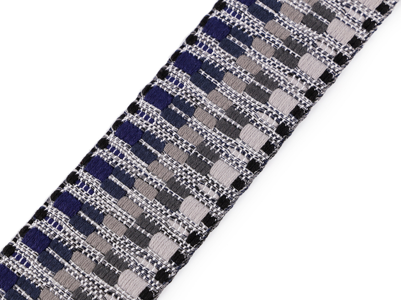 Oboustranný popruh šíře 50 mm, barva šedá modrá
