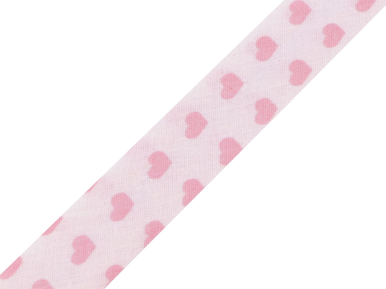Šikmý proužek bavlněný vzorovaný šíře 20 mm zažehlený, barva 380564/13 bílá růžová světlá