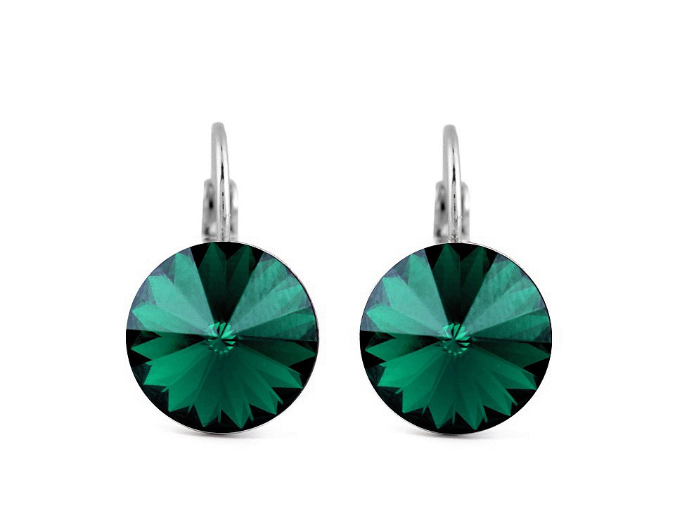 Náušnice se Swarovski Elements Rivoli, barva 15 (205) emerald