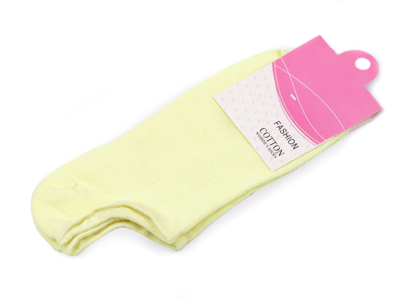 Dámské / dívčí bavlněné ponožky do tenisek, barva 2 žlutá světlá