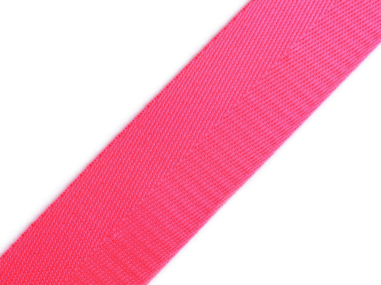 Hladký oboustranný popruh s leskem šíře 38 mm, barva 5 růžová neon