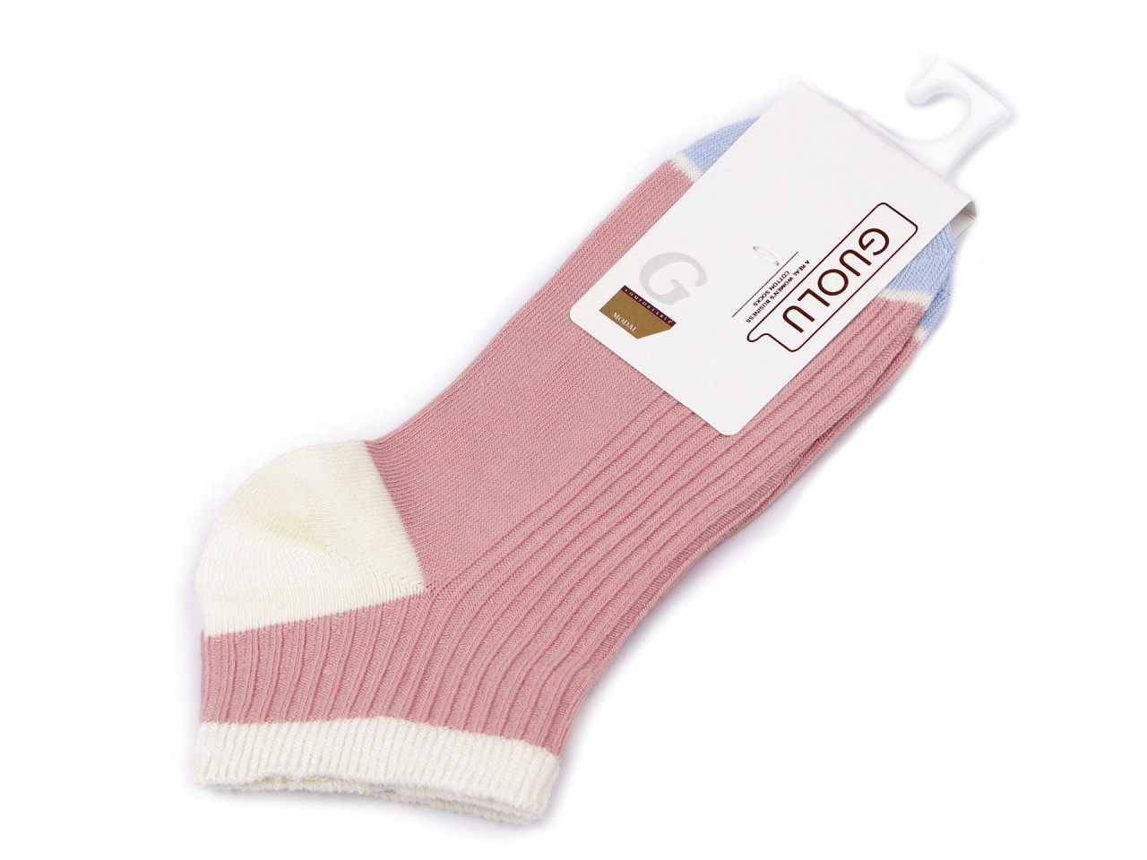 Dámské / dívčí bavlněné ponožky kotníkové, barva 8 pudrová