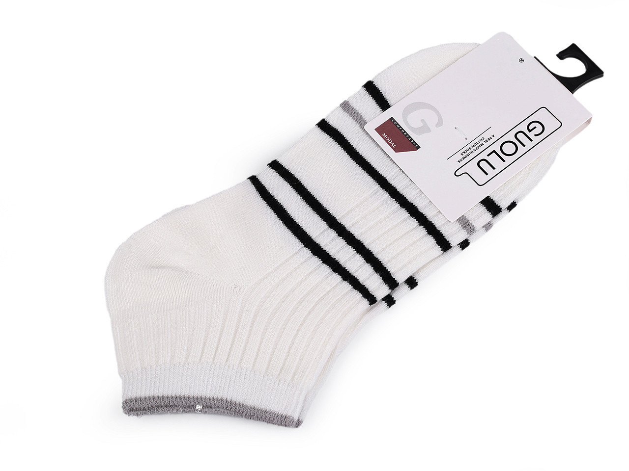 Pánské / chlapecké bavlněné ponožky kotníkové, barva 5 bílá
