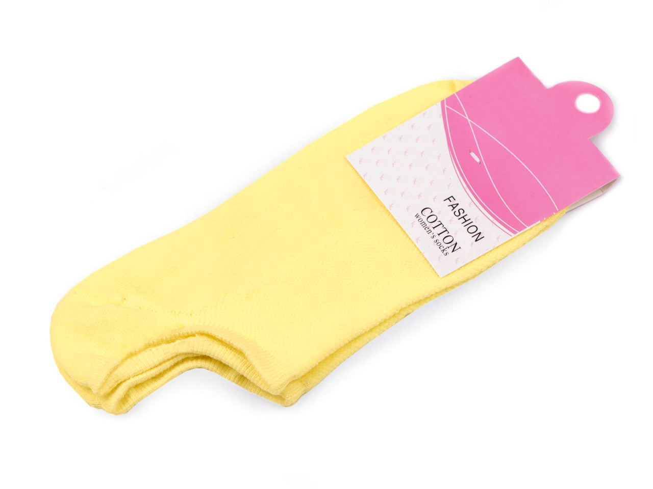 Dámské / dívčí bavlněné ponožky do tenisek, barva 9 žlutá