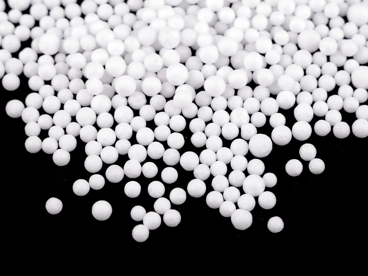 Dekorační sníh / mini kuličky - polystyren 10 g, barva Ø 8 mm bílá
