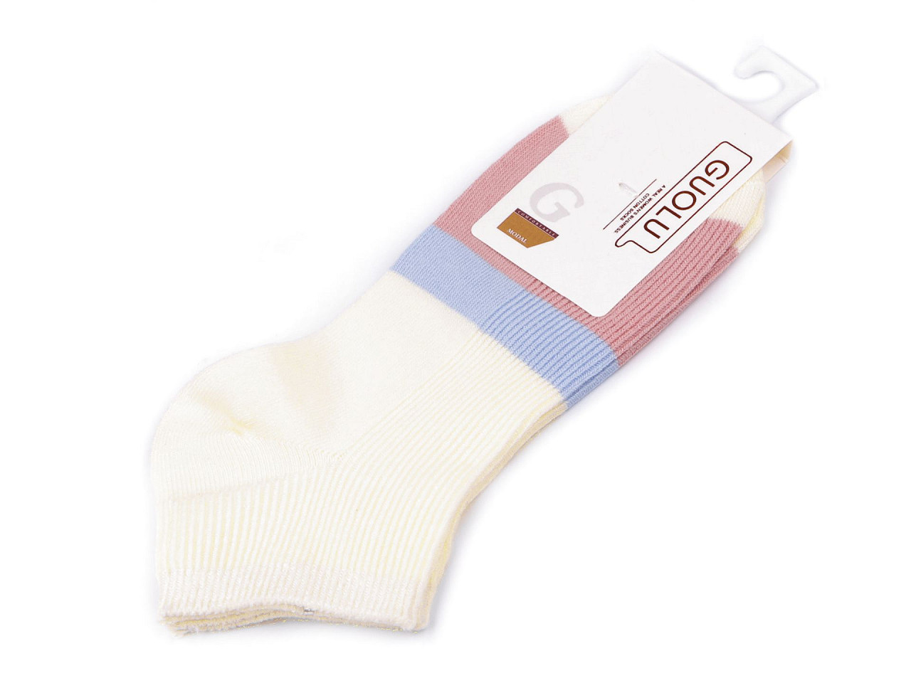 Dámské / dívčí bavlněné ponožky kotníkové, barva 6 krémová světlá pudrová