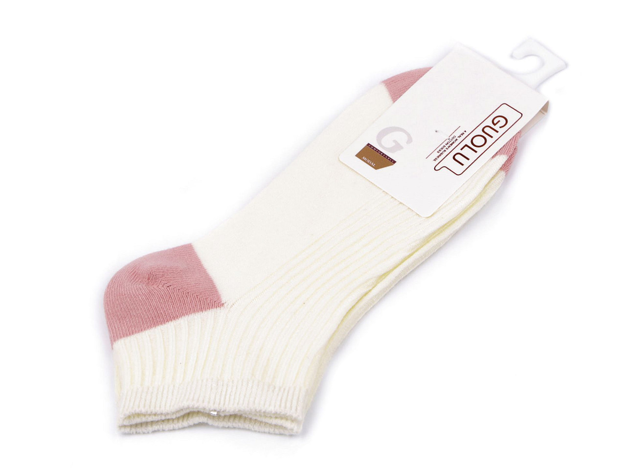 Dámské / dívčí bavlněné ponožky kotníkové, barva 10 krémová světlá pudrová