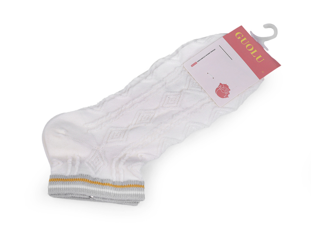 Dámské / dívčí bavlněné ponožky kotníkové, barva 3 bílá