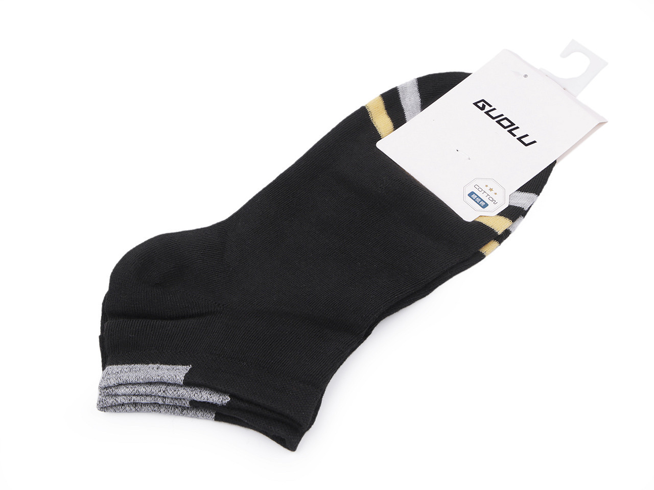 Pánské / chlapecké bavlněné ponožky kotníkové, barva 5 černá