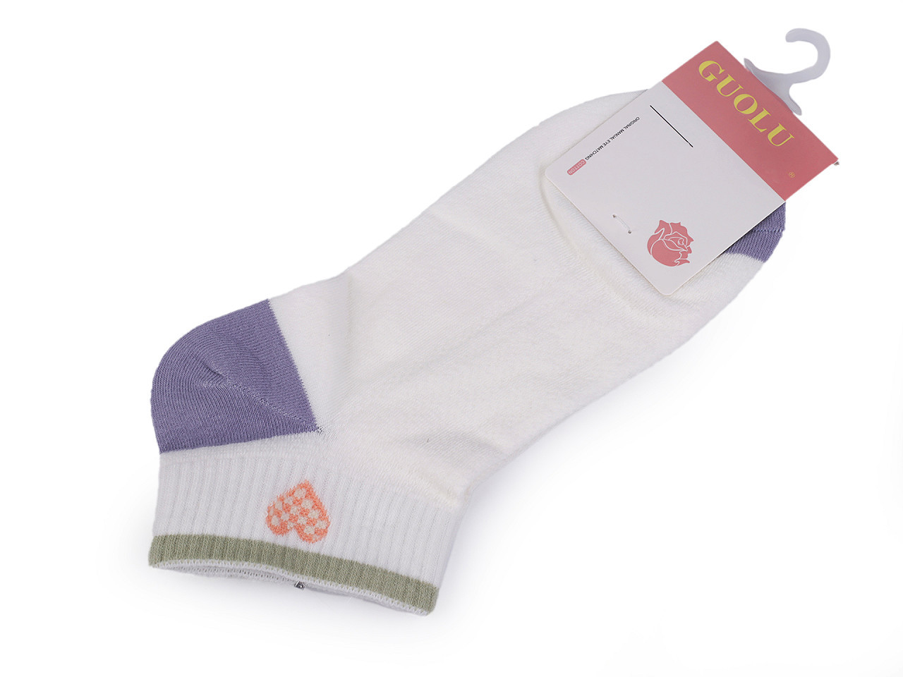 Dámské / dívčí bavlněné ponožky kotníkové, barva 7 bílá