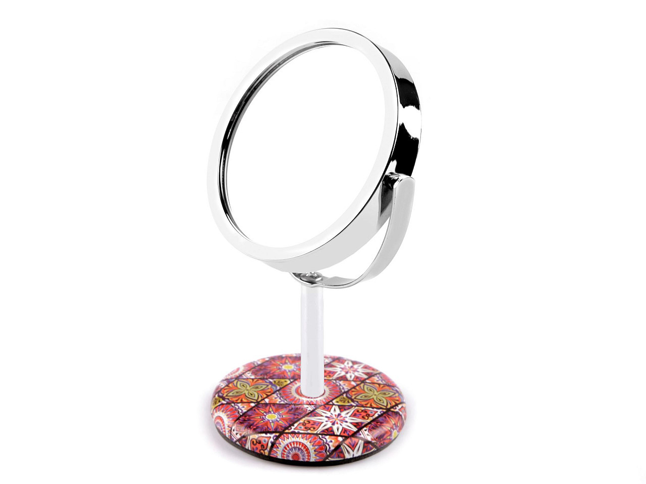 Kosmetické zrcátko stolní mandaly s broušenými kamínky, barva 1 fialová