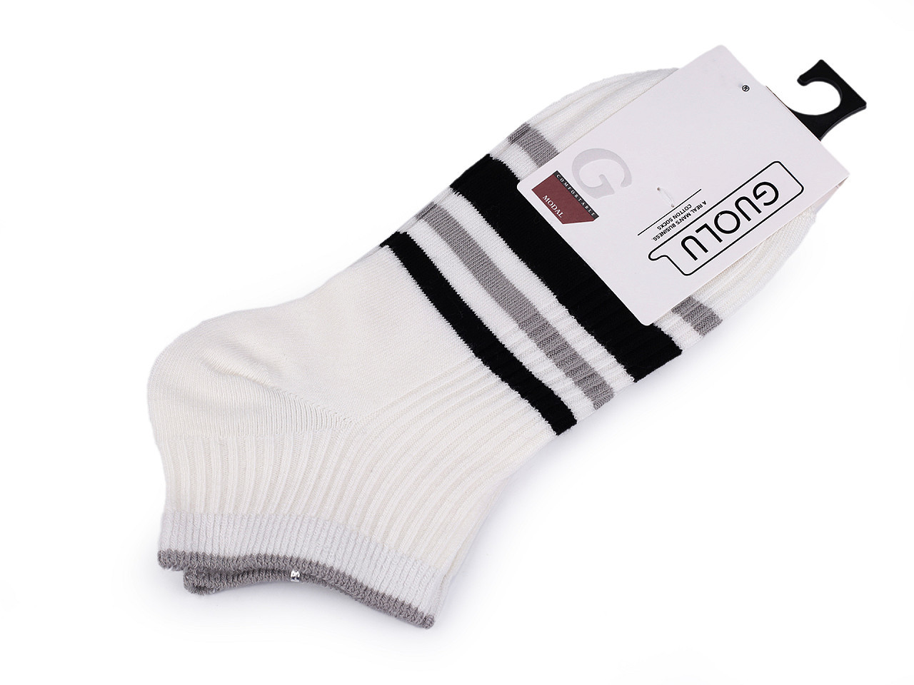Pánské / chlapecké bavlněné ponožky kotníkové, barva 3 bílá